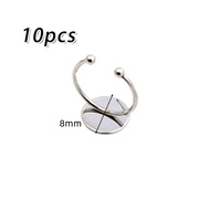 10PCS 6mm / 8mm Cincin Mahkota Flat Bulat DIY Resin Art Stainless Steel Kualitas Tinggi Cincin DIY R