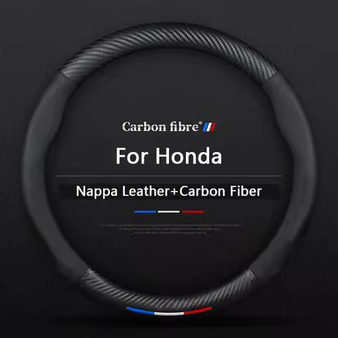 Suitable For Honda Fit Civic Accord Jazz Stream CRV HRV URV Vezel Steering Wheel Cover Leather Carbo
