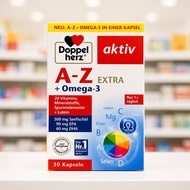 Doppelherz Aktiv A-Z Extra + Omega-3 30 Tablets – Multivitamin Supplement & Omega 3 Domestic Germany