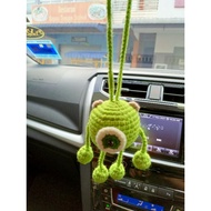 Crochet Car Hanging Accessories Mike wazowski
