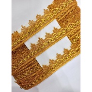 Gold 444 17 yards 3cm wide lace/ 15 meter long gold crown lace/ decorative lace/
