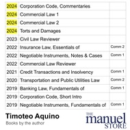 ♞Aquino (2024) Commercial Law 1 Credit Transactions Banking Negotiable FRIA - by Timoteo