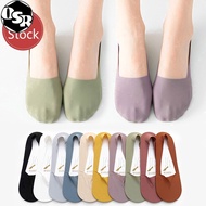 OSR [Ready Stock] 100% Pure Cotton Socks Women Spring Summer Thin Boat Socks Shallow Mouth Socks Cotton Ankle Socks