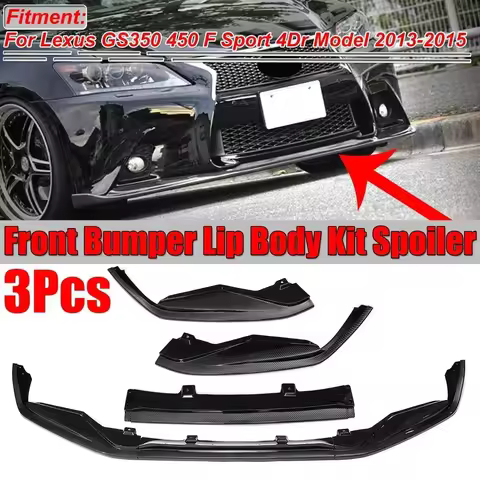 GS350 450 Carbon Fiber Look Car Front Bumper Lip Spoiler Diffuser For Lexus GS350 450 F Sport 4Dr Mo