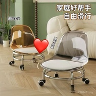 Low Low Chair Low Silent Wheel Metal Low Stool Bracket Small Chair Pulley Stool with Baby Universal 
