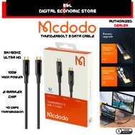 【1Yr Warranty】 MCDODO CA 876 Thunderbolt 3.0 Cable 0.8M USB-C to USB-C Supports 100W Charging 40Gbps
