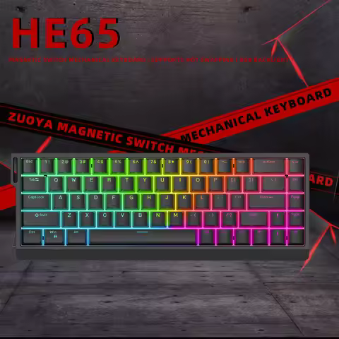 HE65 Hot Swappable Wired Magnetic Axis Mechanical Keyboard 8K Return Rate Custom Key c Simulation E-