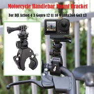 For DJI Action 4 3 Bicycle Motorcycle Handlebar Mount Bracket For Gopro 12 11 10 9 Insta360 Go3 Holder Action Camera Essories