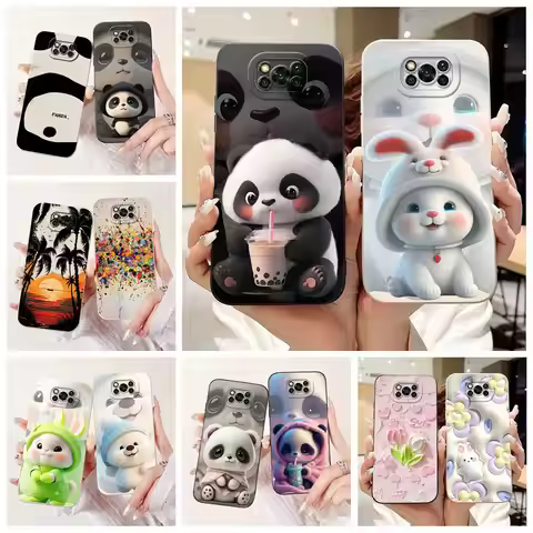 For Xiaomi Poco X3 Pro Case PocoX3 NFC Cute Panda Cartoon Cover Soft Silicone Phone Case For Xiaomi 