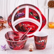 Car McQueen Tableware Household Baby Compartment Dinner Plate Anti-scalding Cartoon Pa