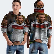 Mario Gotze Germany Soccer Player Fullprint Hoodie Jacket, Polyester Jersey Material