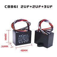 CBB61 CAPACITOR 2UF/2UF/3UF (5 WIRES) FOR CEILING FAN  f Fan Capasitor Motor Capacitor Fan 8uf cbb61 capacitor