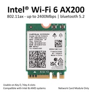 Intel WiFi 6 AX200 Wireless Card Bluetooth 5 AX M.2 NGFF AX200NGW