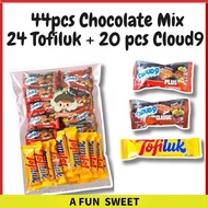 Mix  Campuran Coklat - 44pcs (Bar Coklat Tofiluk + Cloud9 Classic) (10pcs +10pcs +24pcs) (AFS)