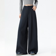 YFS | Light Grey High Waist Loose Wide Leg Suit Pants Womens Spring 2026 New Style Vintage Lazy Pant