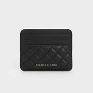包郵🎁原盒Charles & Keith Cleo 併色菱格卡套 Cardholder 黑色 小ck 情人節 聖誕 禮物