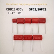CBB22 630V Metallic Polypropylene Capacitor 104 224 334 474 564 684 824 105 Red 0.1 0.22 Uf 0.33 0.4