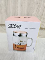 SNOOPY 史努比 小日子陶瓷蓋杯 橘色 牛奶杯 馬克杯 咖啡杯 附蓋 500ml