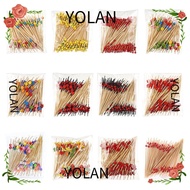 YOLANDAGOODS Cocktail Fork, Wooden Disposable Bamboo Pick,  Picnic Party Supplies Cocktail Pick Food
