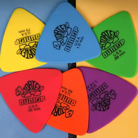 10pcs Delrin Dunlop Guitar Picks 0.5/0.6/0.73/0.88/1.0/1.14MM Triangle Picks Guitar Parts Anti-slip 