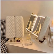 3 Modes Rechargeable LED Desk Mirror Vanity Mirror With Lights Makeup Mirror Touch Control Adjustabl