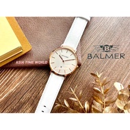 [Original] Balmer 6004M RG-1 Classic Sapphire Unisex Watch White Genuine Leather | Official Warranty