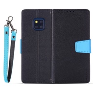 Huawei Mate 20 Pro / Mate 20X / Nova 5i Pro Fashion Two-tone Leather Cross Texture Flip cover wallet Phone Case