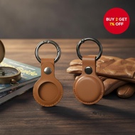 Genuine Leather AirTag Holder Keychain - Protective Case for AirTag & Dog Collar