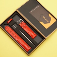 MrFour Red Crocodile Leather Watch Strap | Crocodile Leather Watch Bands