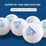 Sanwei 3Star Table Tennis Balls TR White 10/30/50/100PCS SANWEI 40+ Professional Training Ping Pong Balls with Seam Steady Rotation