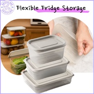 [Fridge Storage Box Set] Flexible Microwave & Freezer-Friendly Containers – 250ml x2 + 600ml + 1.3L 
