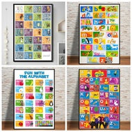 40X60cm canvas 40X60cm canvas 20 Nursery Funny Alphabet Learning Posters Cartoon Animals Canvas Paintings Print Chart Wall Art Picture For Children Room Decor