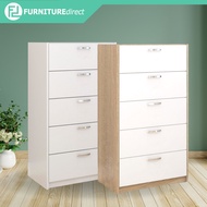 Furniture Direct AISHA/ESCOT 5 drawer chest/ almari baju