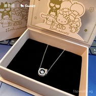 Sanrio Official Store HelloKitty Women's Necklace9999Sterling Silver Clavicle Chain Niche Hot-Sellin