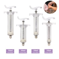 5-100ml Heavy Duty Fiber Glass Syringe for Pig Goat Veterinary Plastic Steel Syringe Bird Handfeeding Injector with Feeding Hose