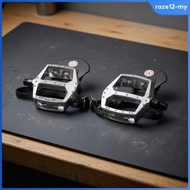 [RazecaMY] Strap Bike Pedals 9/16 Inch Thread Toe Cage Pedals Pedal Set Open-Frame Silver Finish