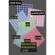 COTTON POPLIN STRETCH GINGHAM 54 inches width