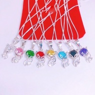 High quality stone fox necklace, bright 925 silver - jena sliver