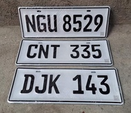CAR PLATE TEMPORARY PLATE NUMBER EMBOSSED GALVANIZE PLATE NUMBER 2pcs.
