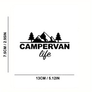 1Pcs Cutting Sticker Vinyl Campervan Life Mountain Sticker / Sticker Campervan Indonesia