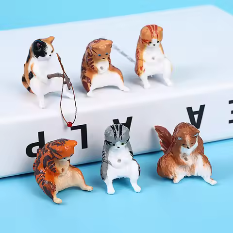 1PC Small Fishing Cat Creative Aquarium Decoration Aquarium Accessories Fish Tank Accessories Aquari