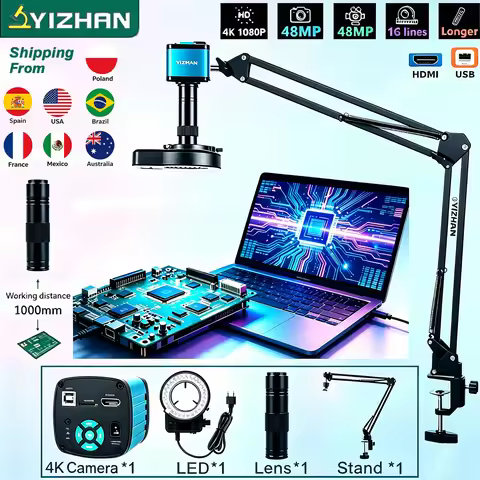 Yizhan 4K HD Electronic Digital Microscope For Soldering HDMI/ USB/ VGA/ Microscope Camera 150X Lens