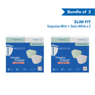 Online Exclusive - MEDICOS HydroCharge™ 4ply Surgical Face Mask Regular and Slim Fit  Duo Mint Color