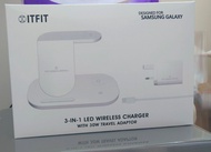 ITFIT 三合一LED無線充電板（包括30W旅行充電器）ITFIT 3-in-1 LED Wireless Charger with 30W Travel Adapter