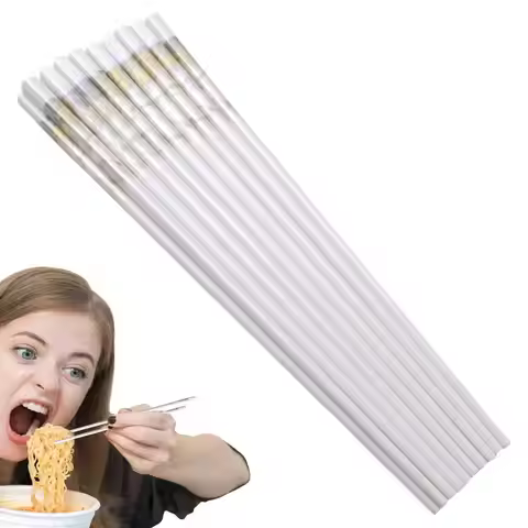 Reusable Chopsticks Non-Slip Ceramic Chopsticks Dishwasher Safe 10 Pairs Portable Heat Resistant Exq