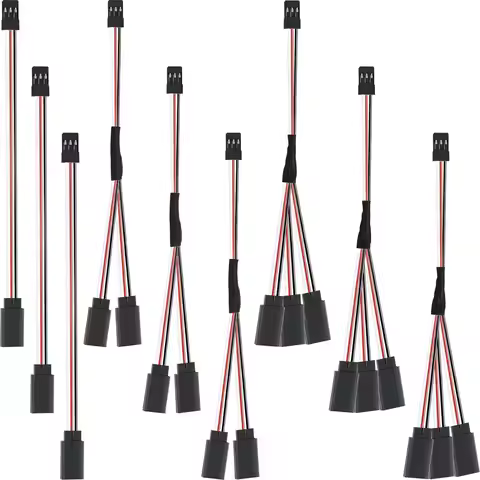 9Pcs JST Y Connector 3 Pin JST Plug Splitters Servo Extension JST Male to Female RC Servo Extension 