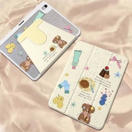 case iPad Air7 Air6 Gen11 ที่ใส่ปากกา ลูกสุนัขโบว์ริบบิ้น เคสiPadหมุน 360° Gen10 Air5