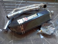 ชุดท่อ R15 ปี 2017-2021 ชุดท่อ MT15 ชุดท่อ XSR155 ท่อR15 ท่อ mt15 ท่อ xsr155+AK18 นิ้วใบอ้วนเคฟล่าล้