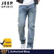 JEEP SPIRIT Men's Casual Jeans Straight Leg Jeans Loose Cotton Versatile Denim Casual Pants
