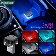 POKERFACE USB Car Interior Ambient Atmosphere Light LED Signal Lights Auto Reading Lamp Decoration E